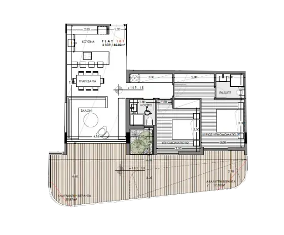 Floor plan for apartment 101