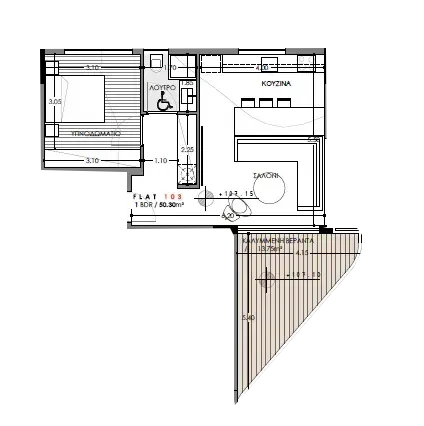 Floor plan for apartment 103